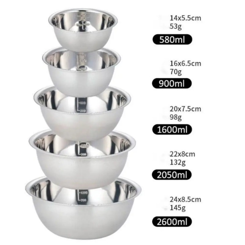 Home Cooking Classes - Stainless Steel Mixing Bowls Portable Kitchen