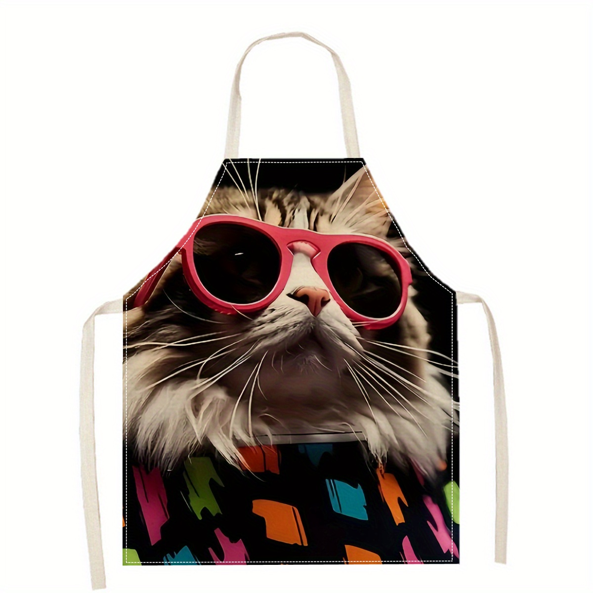 Linen Apron Funny Cat Sunglass - огляд і ціна Home Cooking Ideas